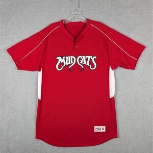 High Five Carolina Mud Cats Jersey Shirt Men’s M Red Minor Leage Baseball Vtg